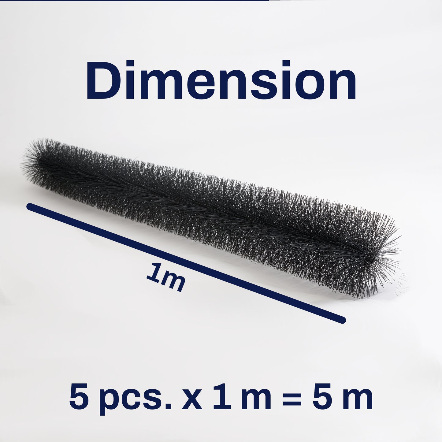 Spazzola per grondaia 5 m (5 pz x 1 m) – Protezione efficace contro foglie, martore e uccelli per la tua grondaia o impianto solare Ø 10 cm o Ø 15 cm
