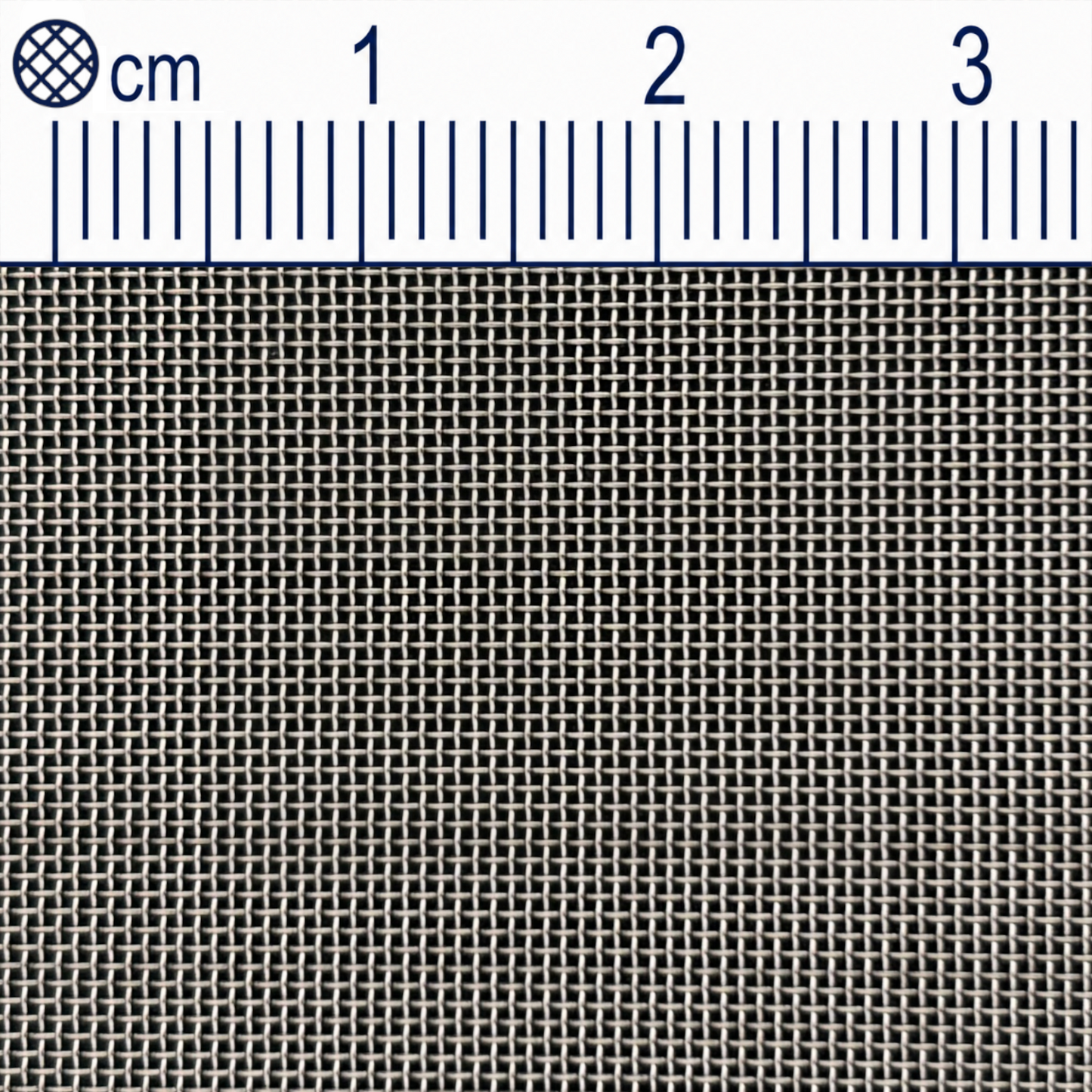 Rete metallica in acciaio inox, maglia 0,4 mm (Mesh 40), spessore filo: 0,25 mm, V4A 1.4401 su misura.