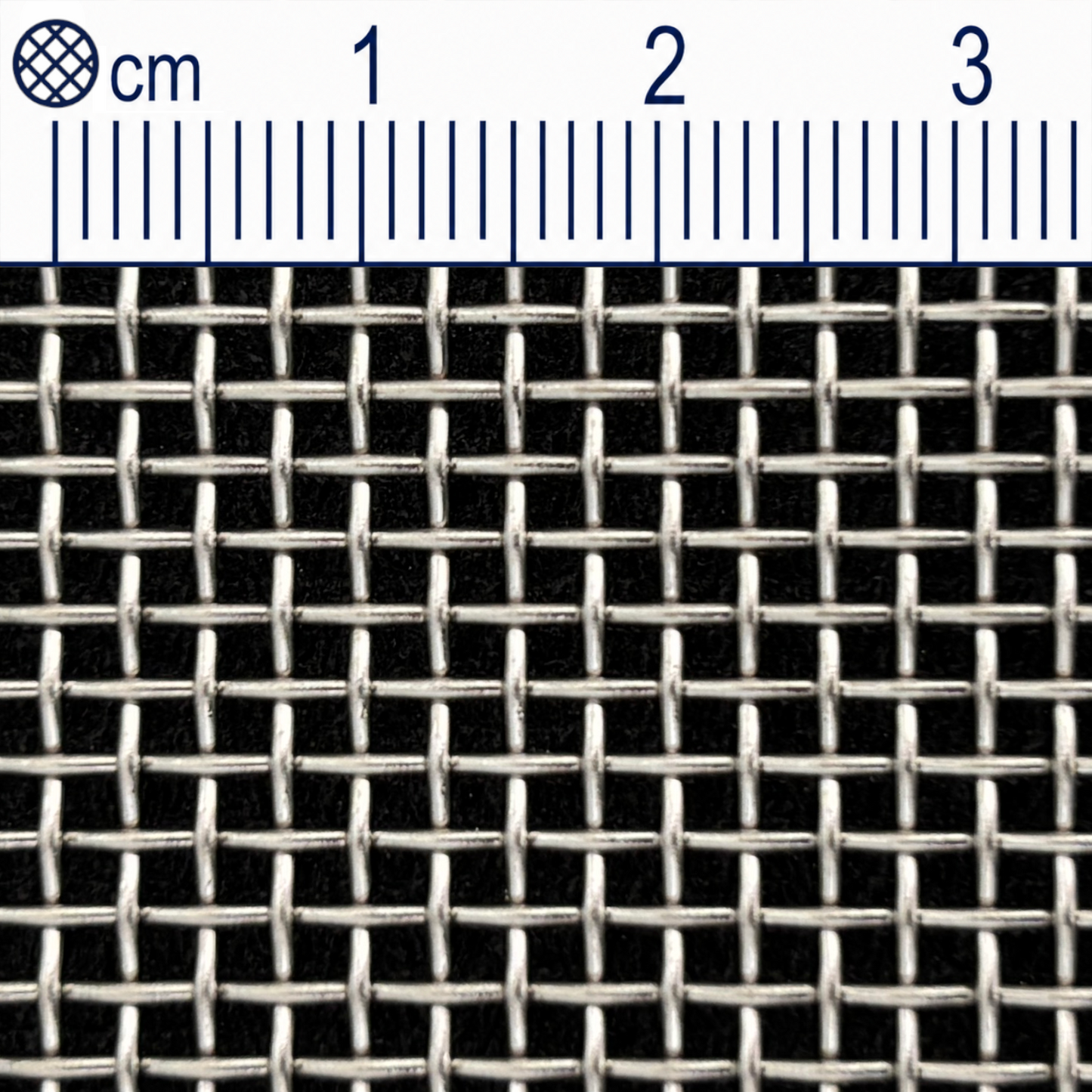 Rete in filo di acciaio inox, maglia 1,81 mm (Mesh 10), spessore filo 0,8 mm V2A 1.4301 su misura