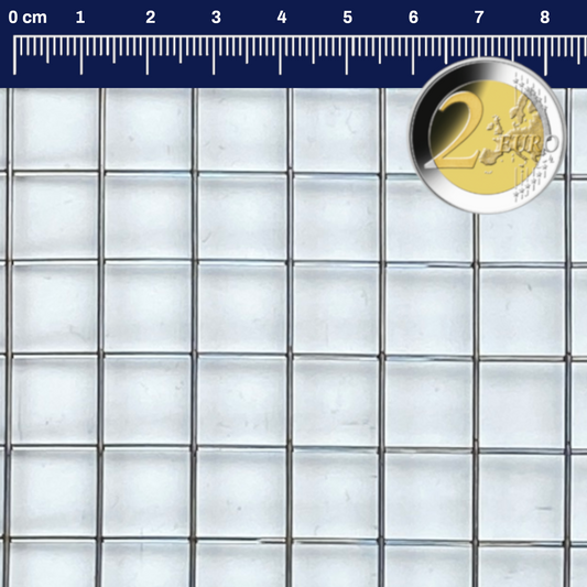 Rete saldata in acciaio inox, maglia 12 mm, spessore filo 1 mm V2A 1.4301 su misura