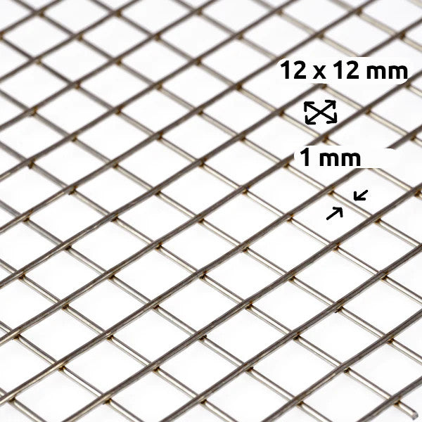 Wühlmausgitter, Maulwurfgitter, Hasendraht Feuerverzinkt Maschenweite 12 x 12 mm Drahtstärke 1 mm nach Maß