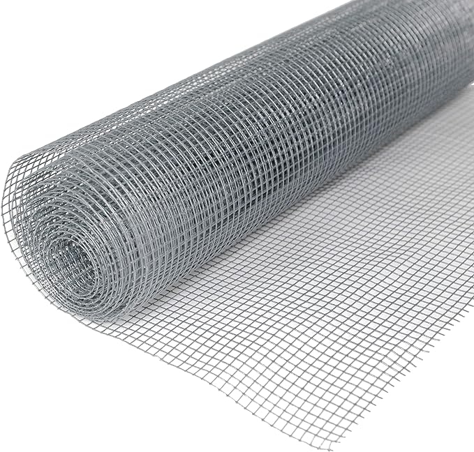 Rete per voliere zincata, rotolo, maglia 25 x 25 mm, spessore filo: 1,75 mm.