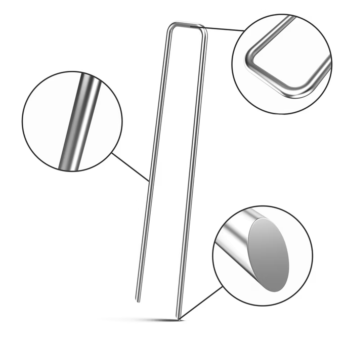 Erdanker Heringe 20er-Set Stahl Ø 2,5 mm verzinkt