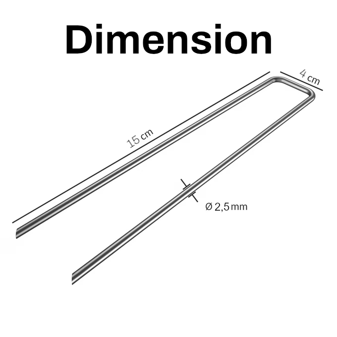Erdanker Heringe 20er-Set Stahl Ø 2,5 mm verzinkt
