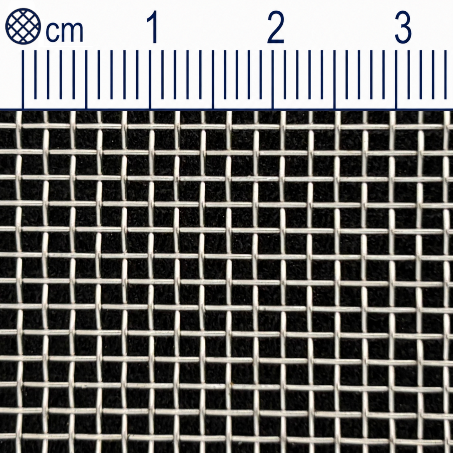 Drátěná tkanina z nerezové oceli, velikost oka 1,5 mm (Mesh 12), průměr drátu 0,5 mm, V2A 1.4301, na míru