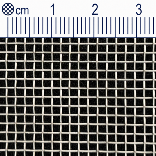 Drátěná tkanina z nerezové oceli, velikost oka 1,5 mm (Mesh 12), průměr drátu 0,5 mm, V2A 1.4301, na míru