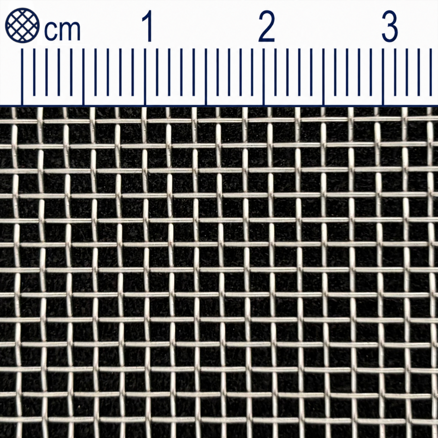 Drátěná tkanina z nerezové oceli, velikost oka 1,6 mm (mesh 12), tloušťka drátu 0,5 mm, V2A 1.4301, na míru