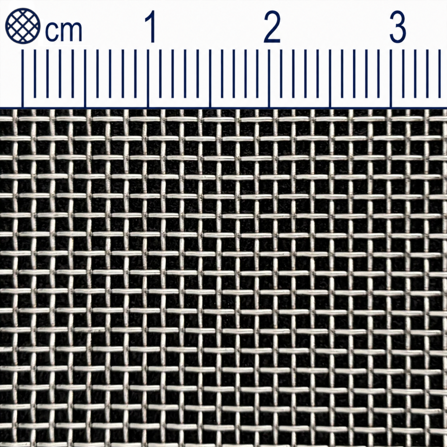 Rete in filo di acciaio inox, maglia 1 mm (Mesh 17), spessore filo 0,5 mm V2A 1.4301 su misura