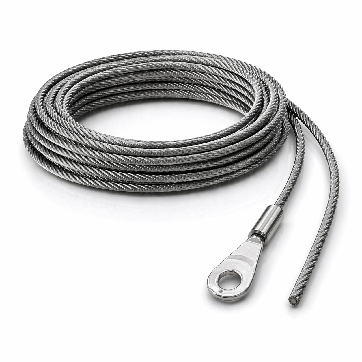 Edelstahl Drahtseil 4 mm V4A (1.4401) 1x19 nach Maß gefertigt – konfigurierbar