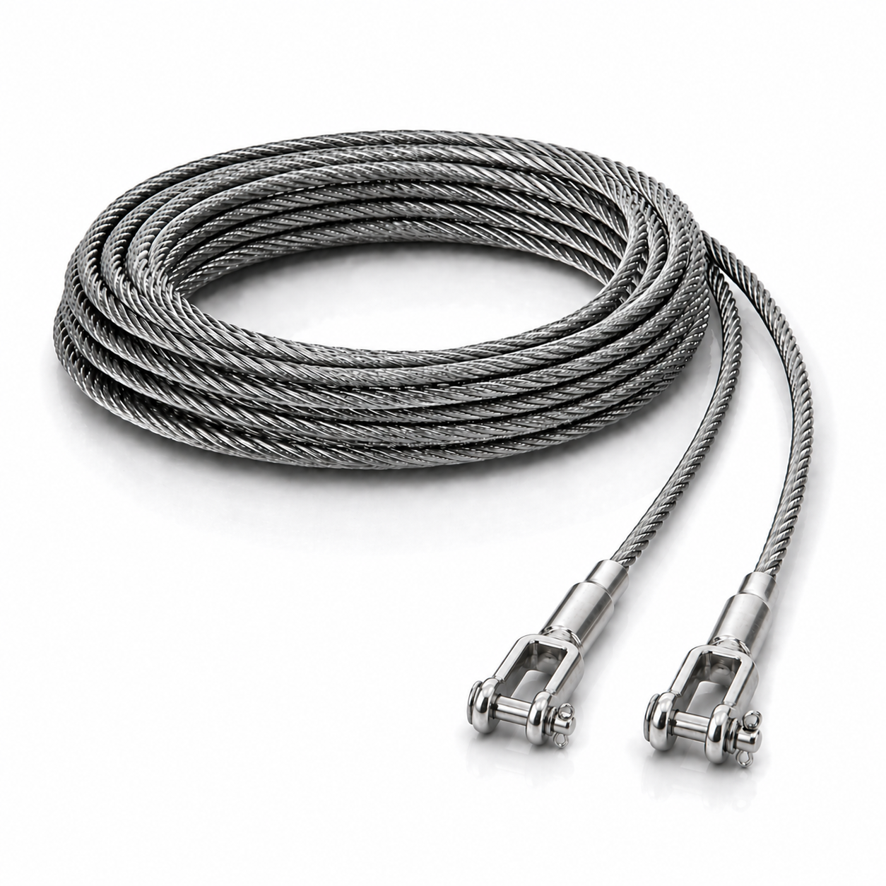 Edelstahl Drahtseil 4 mm V4A (1.4401) 1x19 nach Maß gefertigt – konfigurierbar