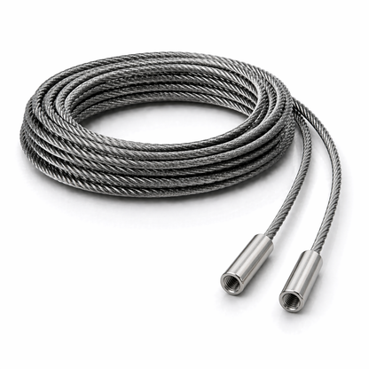 Edelstahl Drahtseil 4 mm V4A (1.4401) 1x19 nach Maß gefertigt – konfigurierbar