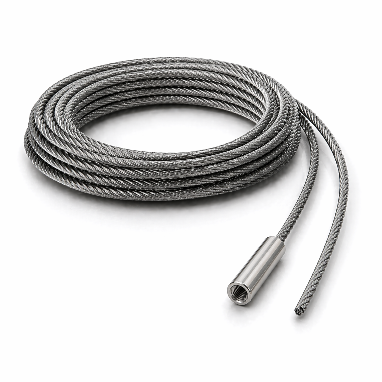 Edelstahl Drahtseil 4 mm V4A (1.4401) 1x19 nach Maß gefertigt – konfigurierbar