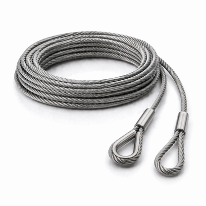 Edelstahl Drahtseil 4 mm V4A (1.4401) 1x19 nach Maß gefertigt – konfigurierbar