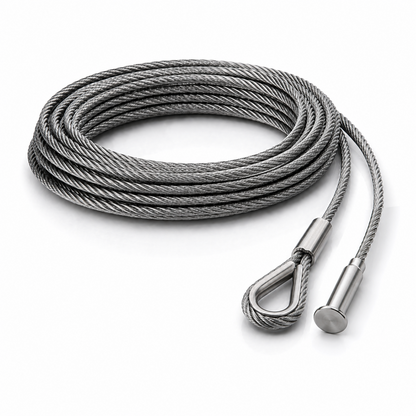 Edelstahl Drahtseil 4 mm V4A (1.4401) 1x19 nach Maß gefertigt – konfigurierbar