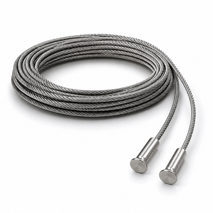 Edelstahl Drahtseil 4 mm V4A (1.4401) 1x19 nach Maß gefertigt – konfigurierbar