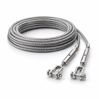 Edelstahl Drahtseil 4 mm V4A (1.4401) 1x19 nach Maß gefertigt – konfigurierbar