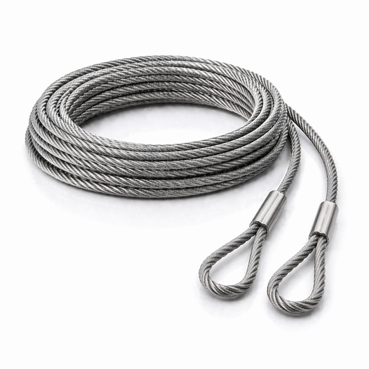 Edelstahl Drahtseil nach Maß (1.4401 V4A) – Schlaufe & Schlaufe – Ø 1–10 mm – konfigurierbar