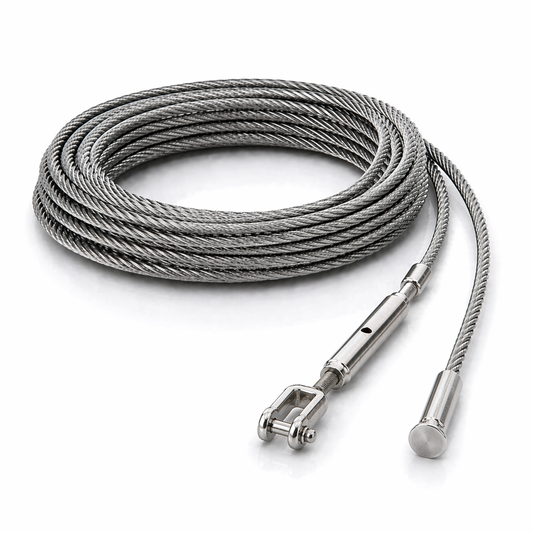Edelstahl Drahtseil nach Maß (1.4401 V4A) – Wantenspanner & Linsenkopfterminal – Ø 1–10 mm – konfigurierbar