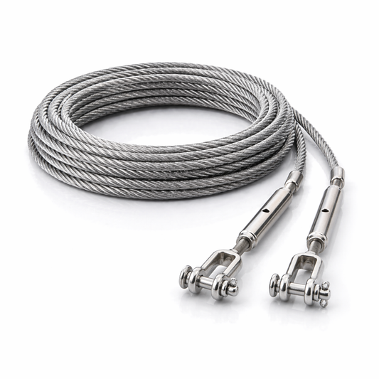 Edelstahl Drahtseil nach Maß (1.4401 V4A) – Wantenspanner & Wantenspanner – Ø 1–10 mm – konfigurierbar