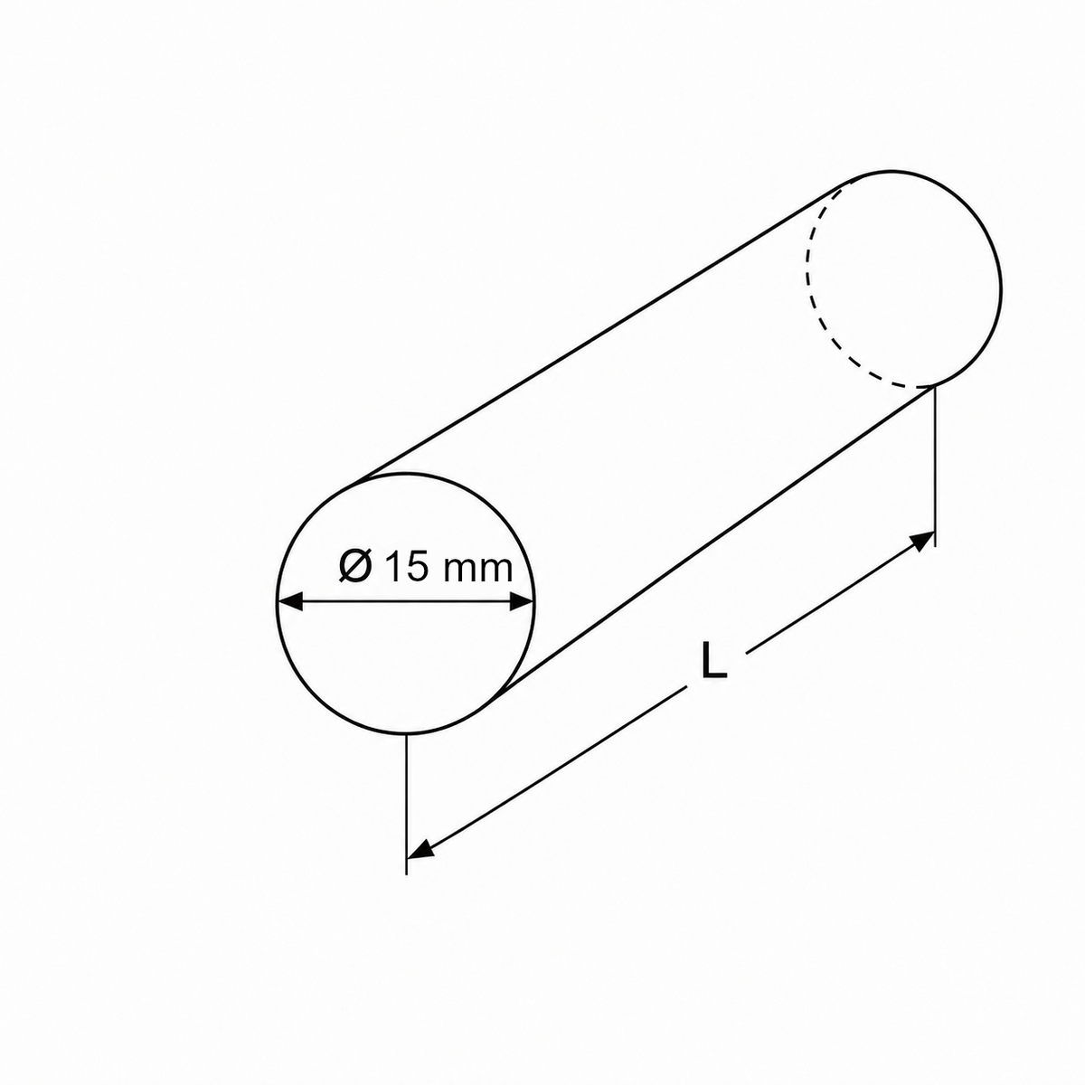 Edelstahl Rundstangen ø 15mm V2A 1.4301 AISI 304, warmgewalzt & poliert glänzend, Rundstab, Zuschnitt nach Maß